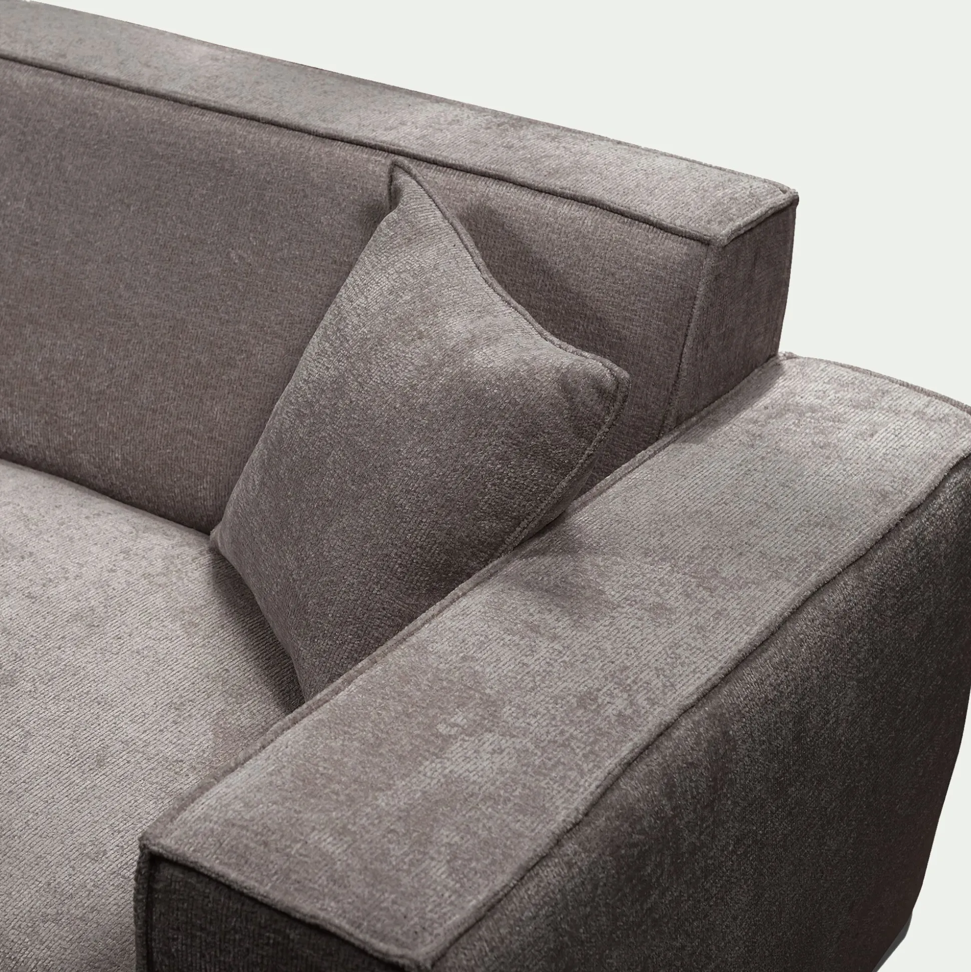 Canapé petit angle gauche fixe en tissu genesis - gris