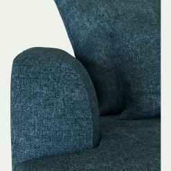 Canapé petit angle gauche fixe en tissu Genesis - bleu figuerolles