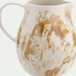 Carafe avec anse en grès 1L - jaune argan