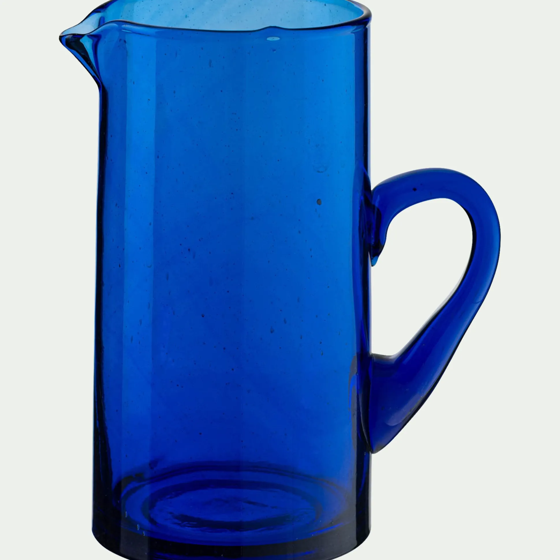 Carafe avec anse en verre recyclé 1,1L - bleu