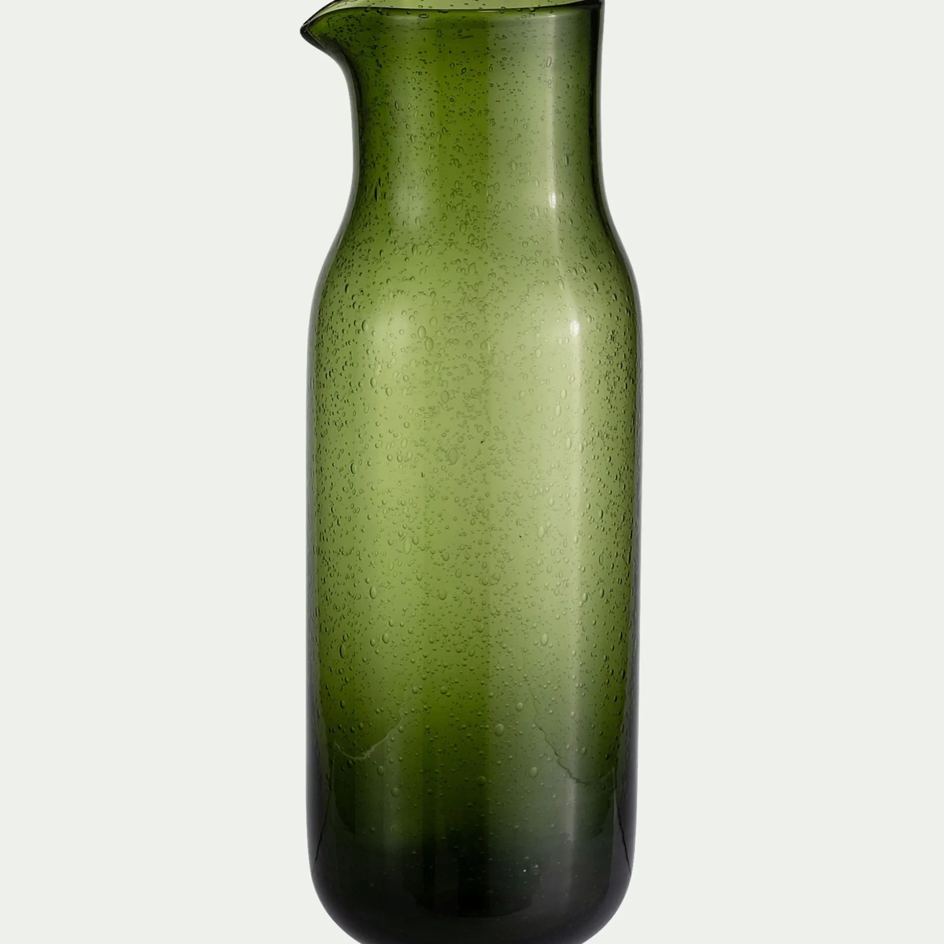 Carafe en verre bullé 83cl - vert avocado