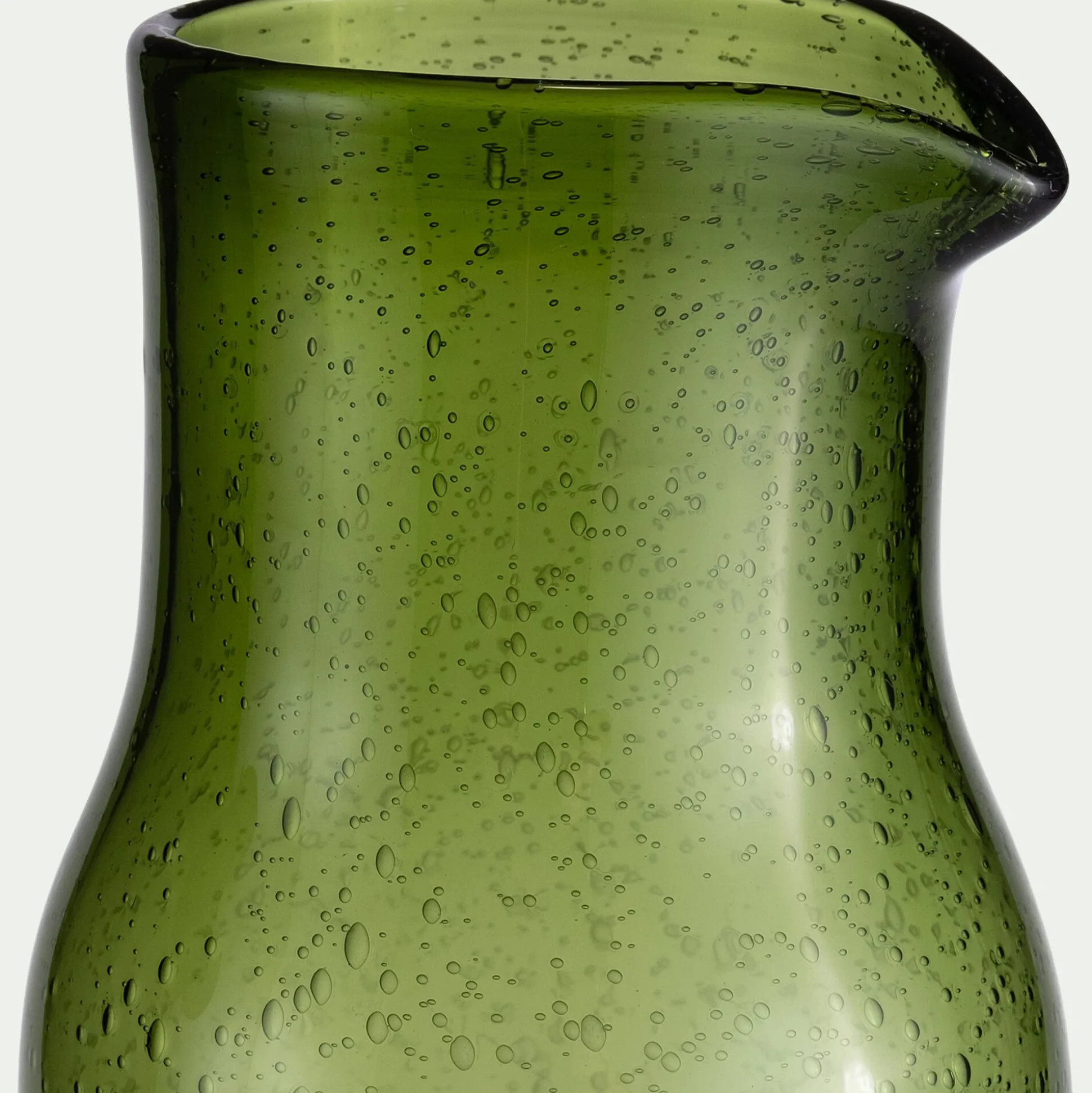 Carafe en verre bullé 83cl - vert avocado