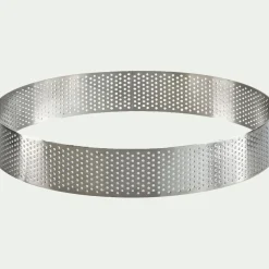 Cercle de cuisson perforé en inox D20cm - argenté