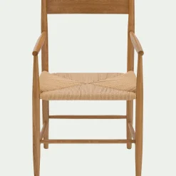 Chaise avec accoudoirs en bois de chêne - naturel