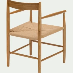 Chaise avec accoudoirs en bois de chêne - naturel