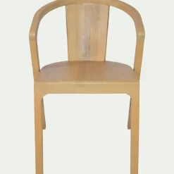 Chaise avec accoudoirs en bois d'acajou - bois clair