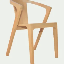 Chaise avec accoudoirs en bois d'acajou - bois clair