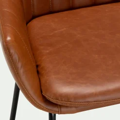 Chaise de bar avec accoudoirs en polyuréthane - marron
