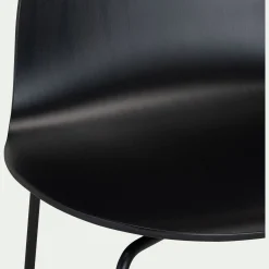 Chaise de bar avec coque en contreplaqué moulé de hêtre - noir H66cm