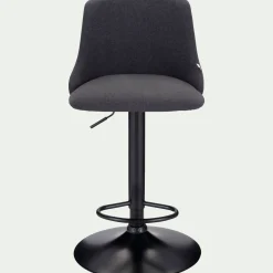 Chaise de bar en acier et tissu H63,5cm - gris