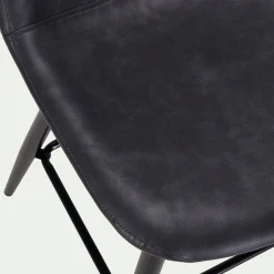 Chaise de bar en simili - noir H66cm