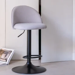 Chaise de bar en tissu - gris borie H86cm