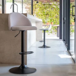 Chaise de bar en tissu - gris borie H86cm