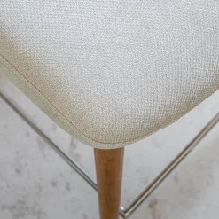 Chaise de bar en tissu et frêne H66cm - beige