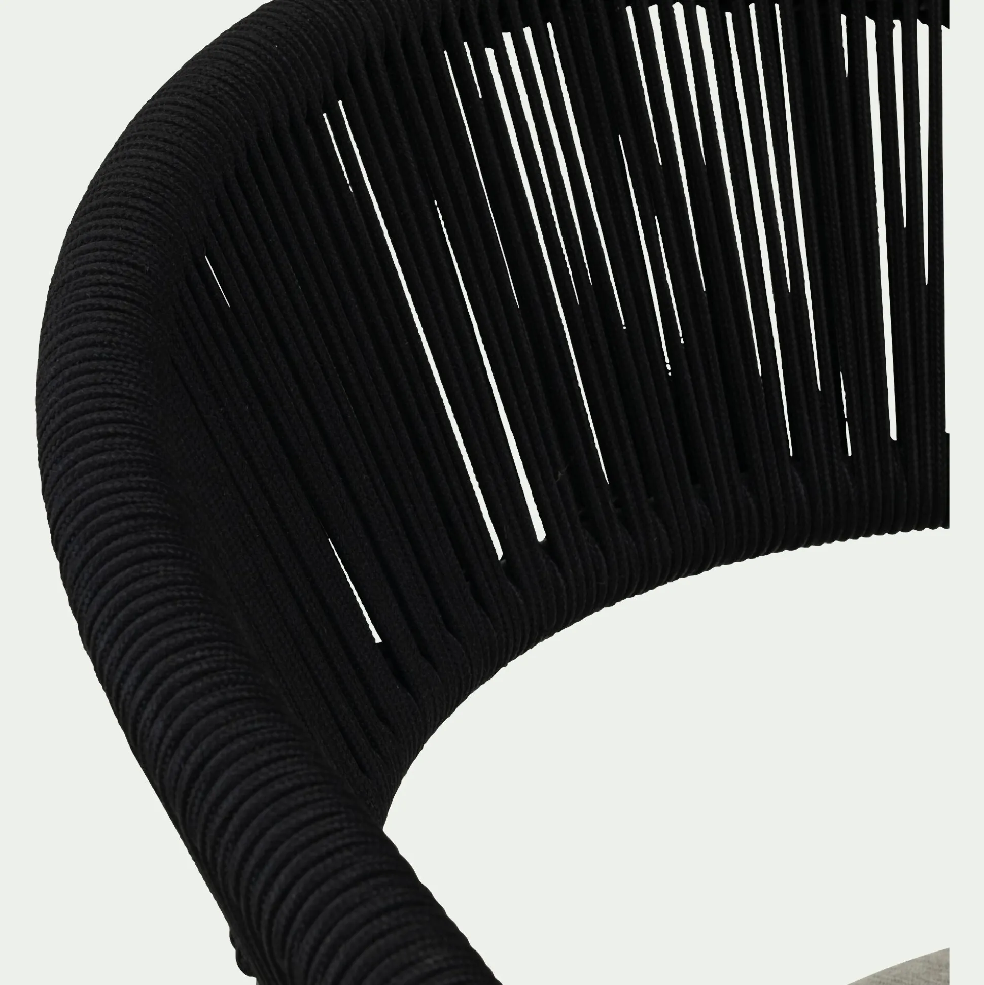 Chaise de jardin avec accoudoirs en aluminium et cordage - noir