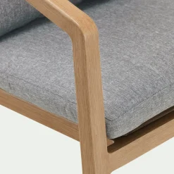 Chaise de jardin avec accoudoirs en aluminium effet bois - gris