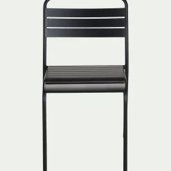 Chaise de jardin empilable en acier - noir