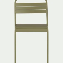 Chaise de jardin empilable en acier - vert kaki