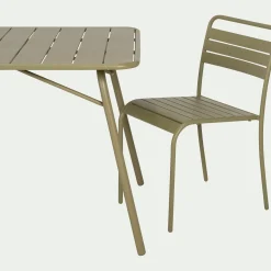 Chaise de jardin empilable en acier - vert kaki