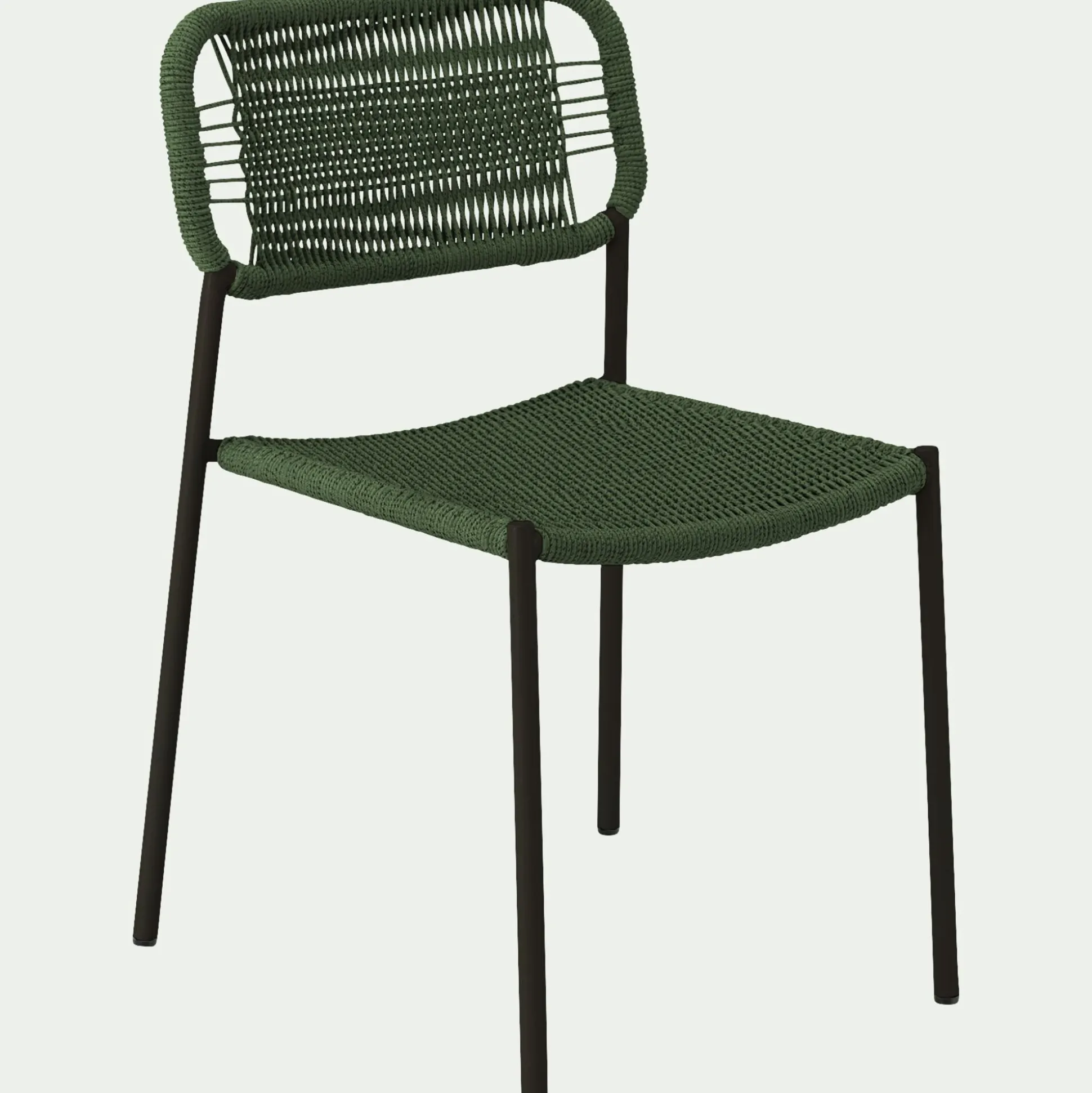 Chaise de jardin en acier et cordage - vert