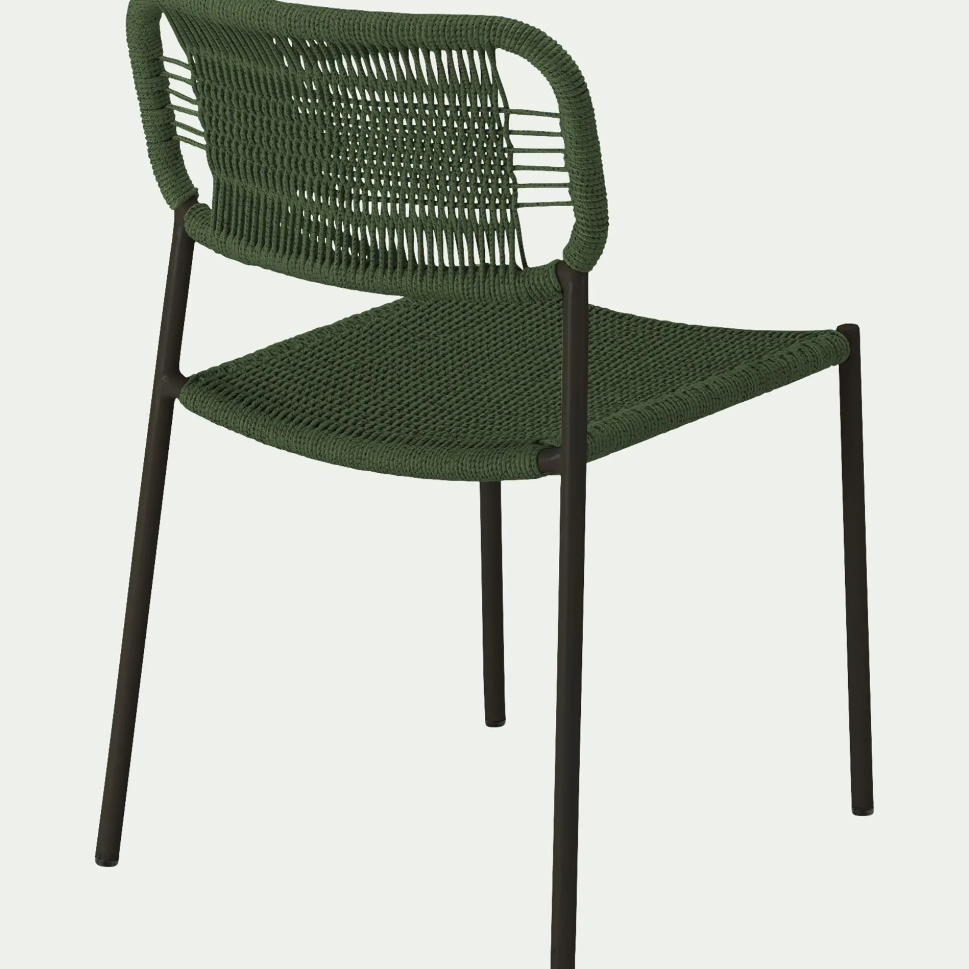 Chaise de jardin en acier et cordage - vert