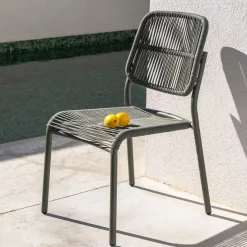 Chaise de jardin en corde tissée - vert cèdre