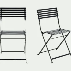 Chaise de jardin pliante en acier - noir