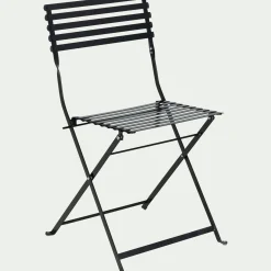 Chaise de jardin pliante en acier - noir