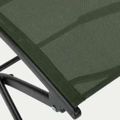 Chaise de jardin pliante acier et toile plastifiée - vert cèdre