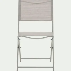Chaise de jardin pliante en acier et textilène - gris vésuve