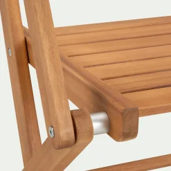 Chaise de jardin pliante avec accoudoirs en acacia - bois clair