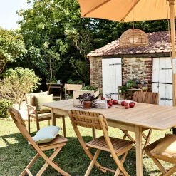 Chaise de jardin pliante en acacia huilé - bois foncé