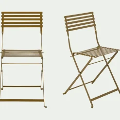 Chaise de jardin pliante en acier - jaune alep