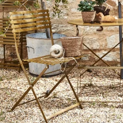 Chaise de jardin pliante en acier - jaune alep