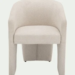 Chaise de repas contemporaine avec accoudoirs en tissu - beige