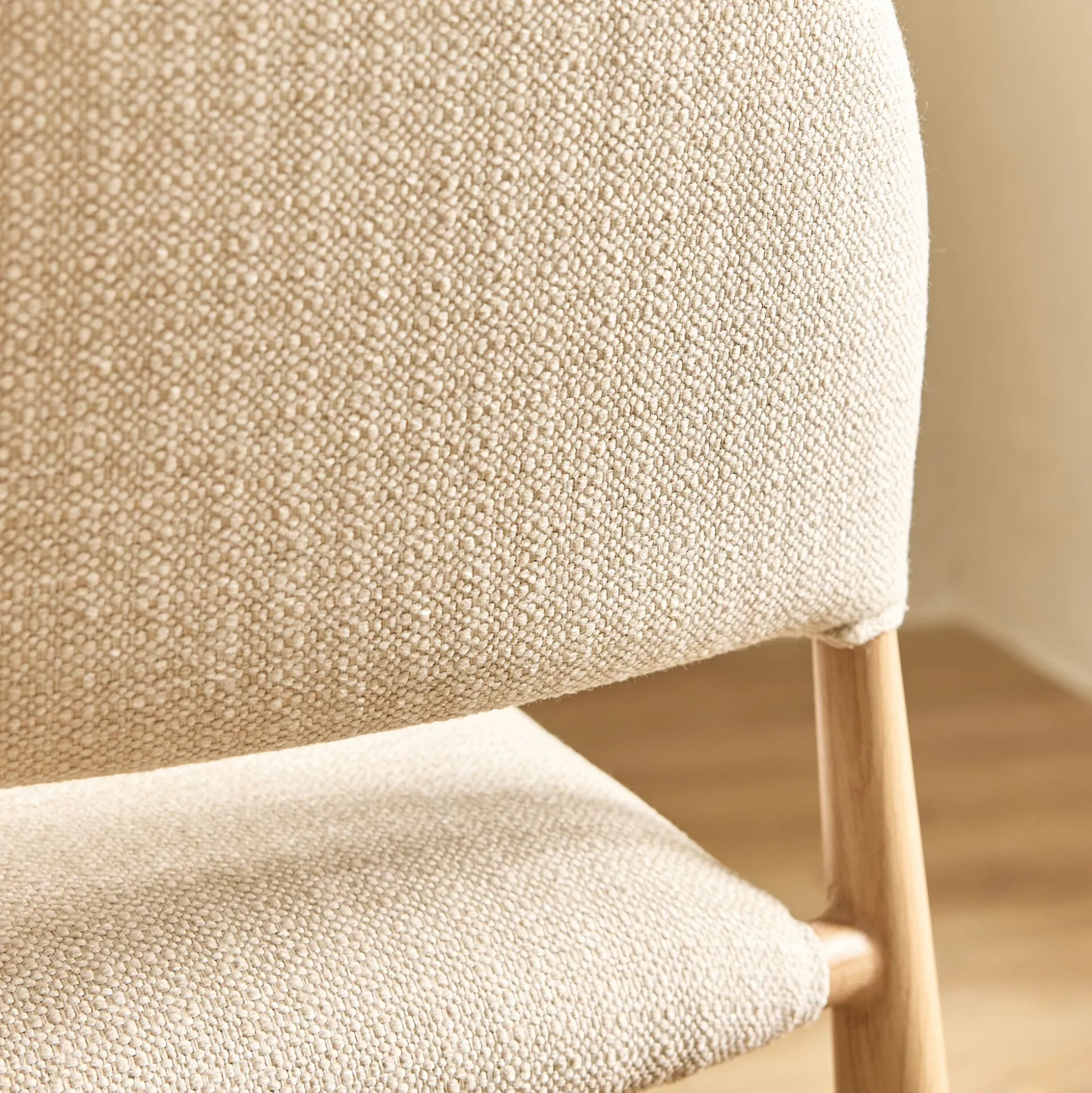 Chaise de repas contemporaine en tissu - beige