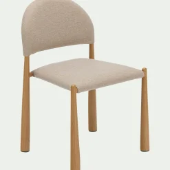 Chaise de repas contemporaine en tissu - beige