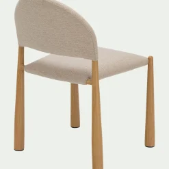 Chaise de repas contemporaine en tissu - beige