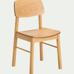 Chaise de repas en chêne et hévéa - bois clair
