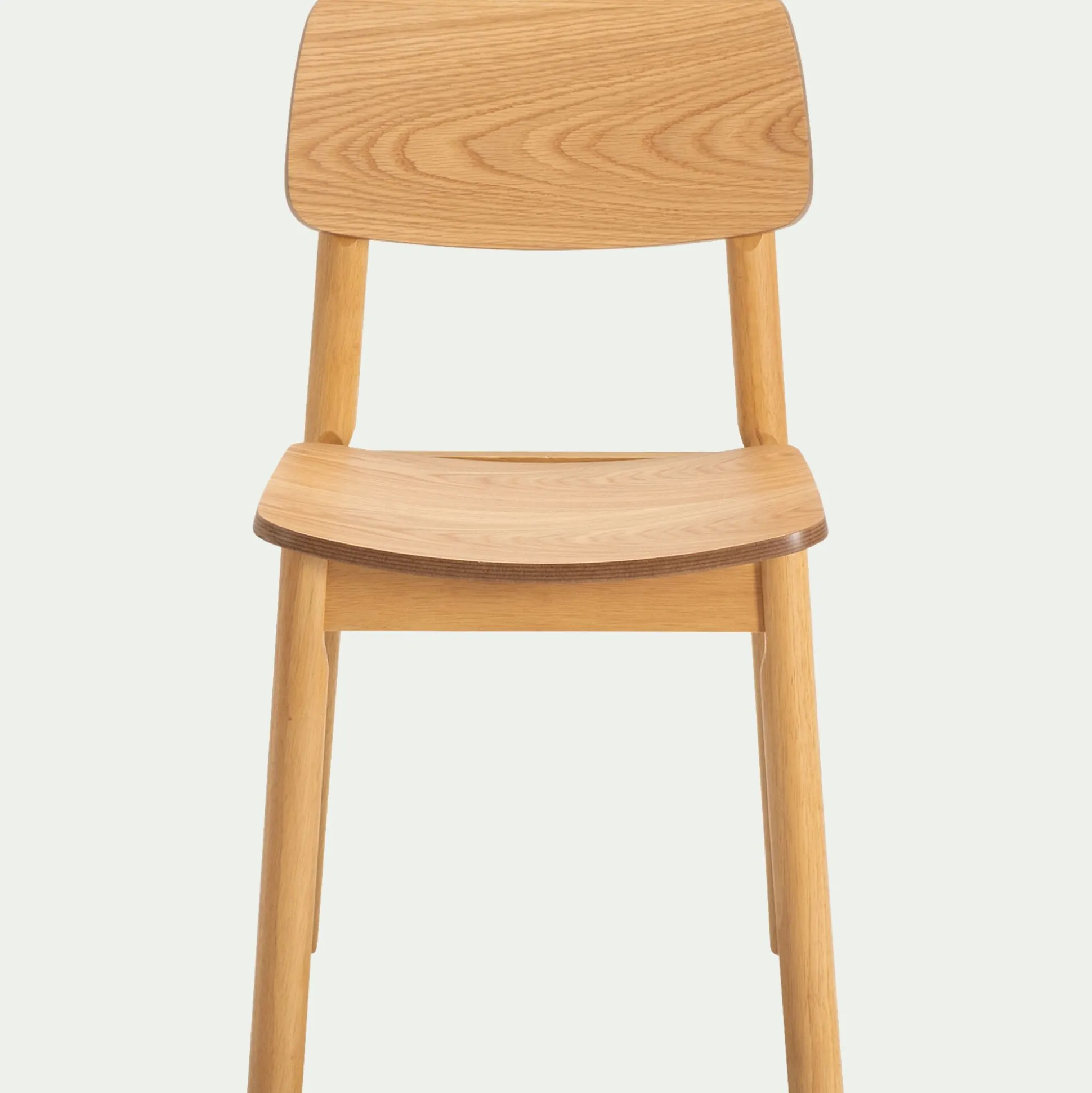 Chaise de repas en chêne et hévéa - bois clair