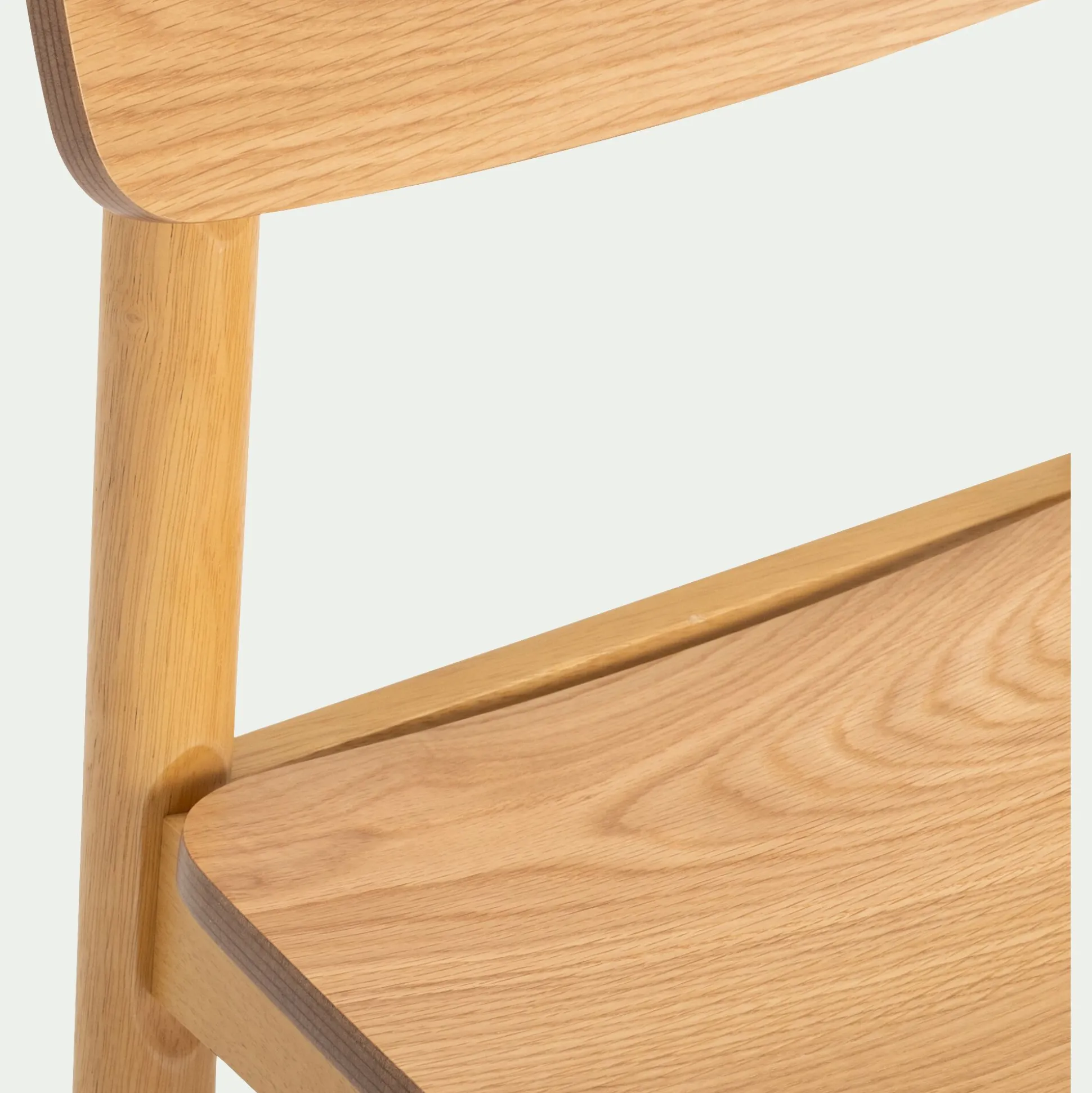 Chaise de repas en chêne et hévéa - bois clair