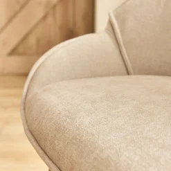 Chaise de repas en tissu - blanc écru