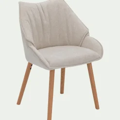 Chaise de repas en tissu - blanc écru