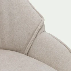 Chaise de repas en tissu - blanc écru