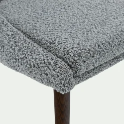 Chaise de repas en tissu bouclette rasé - gris clair