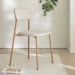 Chaise de repas en tissu - beige