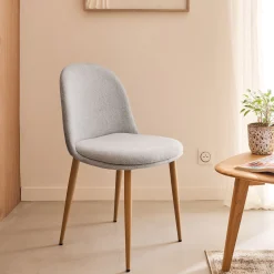 Chaise de repas en tissu - gris clair