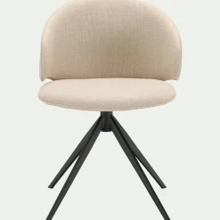 Chaise de repas pivotante en tissu - beige