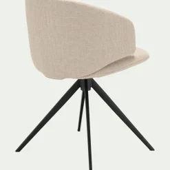 Chaise de repas pivotante en tissu - beige