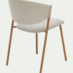 Chaise de repas épurée en tissu - beige
